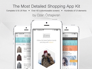 Shopping-App-Kit: Storex-Skizzierungsressourcen