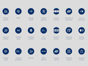 Icon Set for Smart TV Interface Sketch Resource