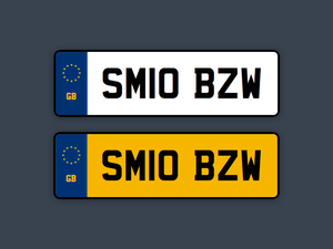 UK Car Registration Plates Sketch Resource