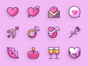 Valentine's Day Icons Sketch Resource