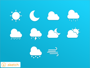 Weather Icon Set Sketch Resource