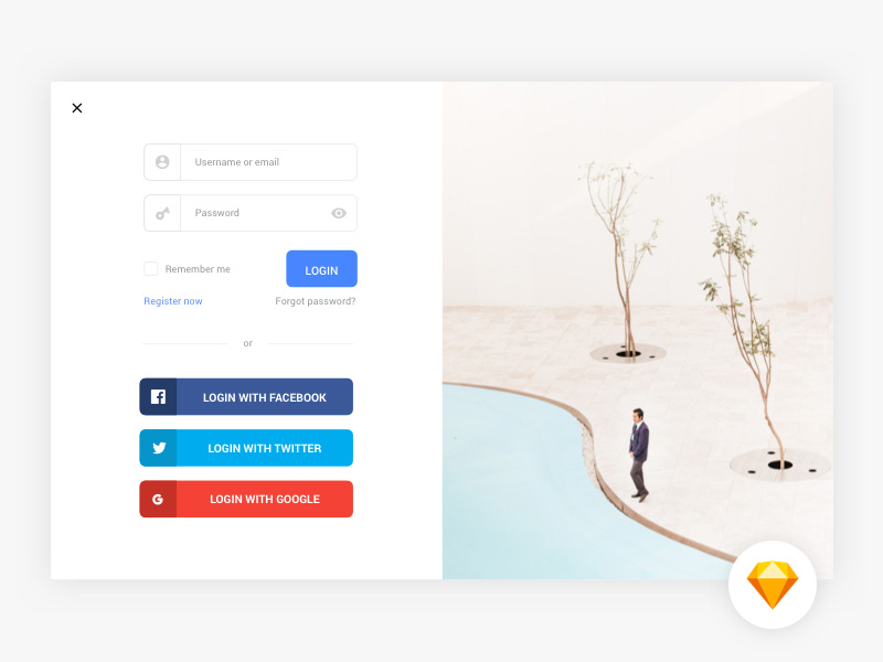 ポップアップログインコンセプト 無料sketchアプリのリソース Sketchリソースのダウンロード