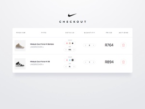 Nike Checkout UI Card