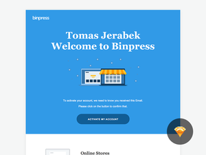 Binpress E-mail de bienvenue