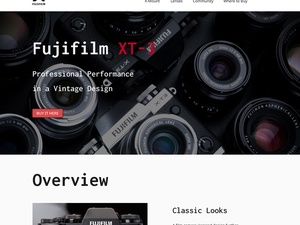 Fujifilm X-T3 Landing Page