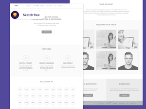 Icon Shop Website Wireframes for Sketch