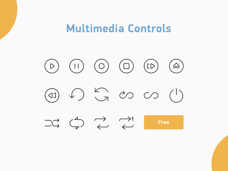Icônes de contrôle multimédia