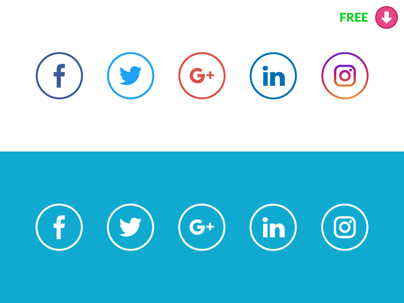 100 Free Social Icons in PNG, SVG, EPS and Sketch - FreebiesUI
