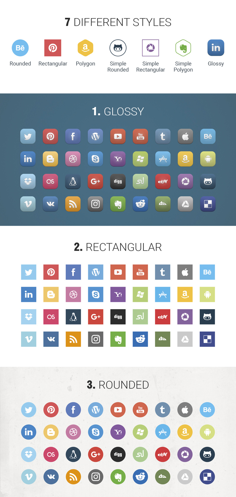 Vector Social Media Icon Set - Free Vector - Download Sketch Resource