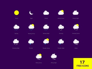 17 icônes météorologiques
