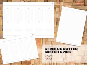 3 Free UX Dotted Sketch Grids