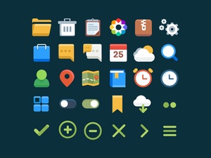 30 User Interface Flat Icons Set