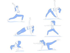 6 yoga pose des illustrations
