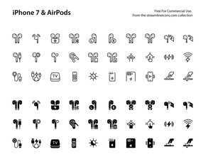 60 icônes gratuites: iPhone 7, icônes AirPods