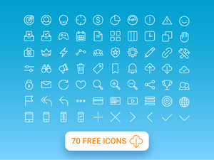 70 iconos de línea de todo propósito gratis