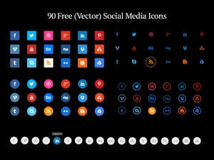 90 icônes de médias sociaux gratuits