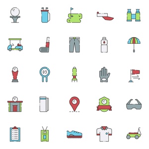 Free Colored Golf Icons (AI, SVG, PNG)
