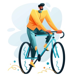 Man Riding a Bike Illustration