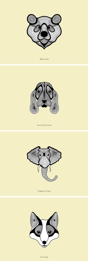 Animal Faces Illustration – Free Vector