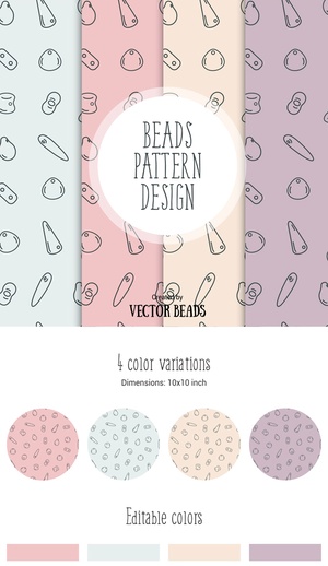 Vector Beads Patrón sin costuras