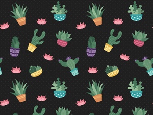 Cactus Pattern Vector
