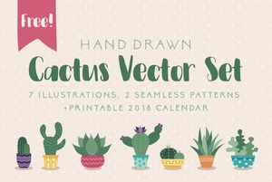 Cactus Vector Pattern Set