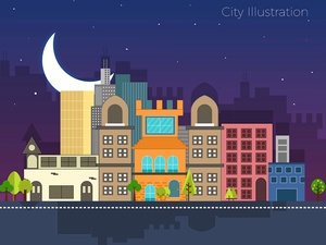 Illustration de la ville - Ressource Adobe Illustrator