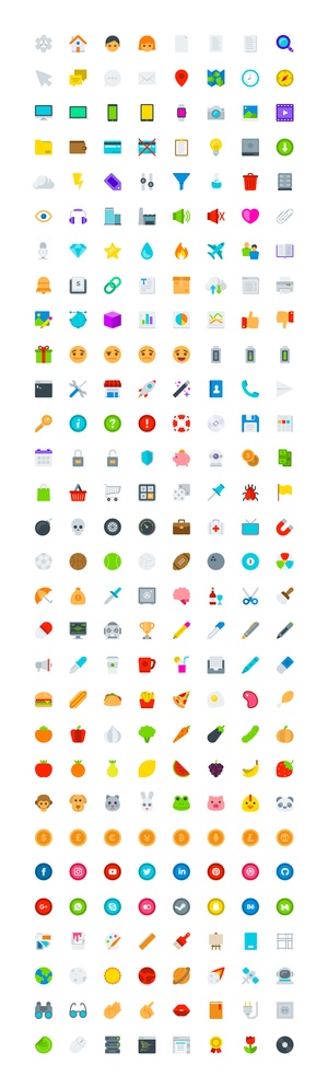 Colocons – 240 Flat Vector Icons
