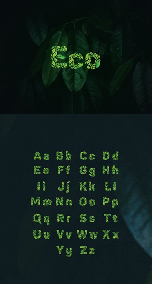 Eco – Free Leaf Font Illustration
