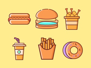 Paquete de iconos de comida rápida