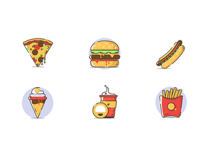 Iconos de comida rápida