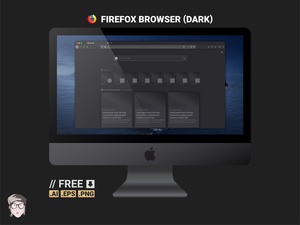 Firefox Browser Mockup темный