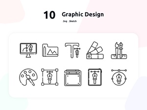 Conjunto de iconos de diseño gráfico
