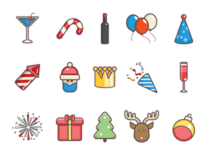 Christmas and New Year’s Eve Icons