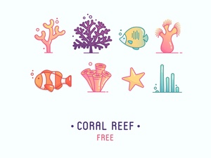 Icônes de récif corallien