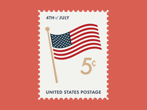 Independence Day Vector Stamp
