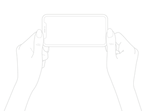 iPhone X tenu avec les deux mains