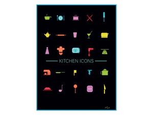 Iconos de cocina set de vector