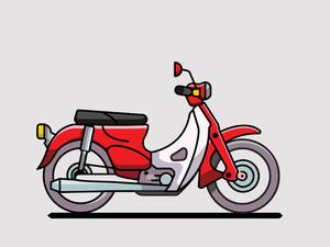 Ilustración de motocicletas - Honda C70