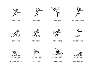 Олимпийские игры векторные значки