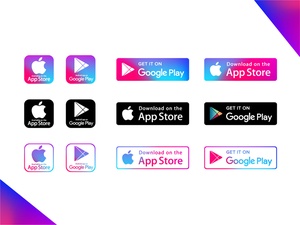 Badges Play Store et App Store