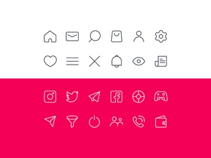 Line Black and White Icons