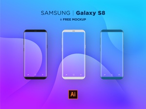 Samsung S8 Flat Mockups