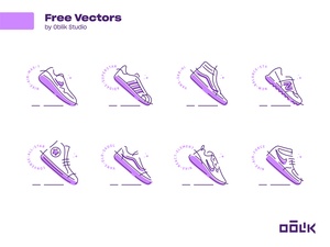 Iconos vectoriales de zapatillas