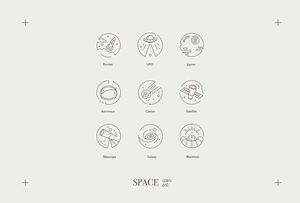 Ensemble d'icônes d'espace