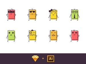 Icônes de héros de sushi - Freebie vectoriel
