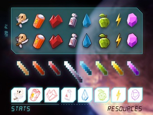 Conjunto de iconos del juego