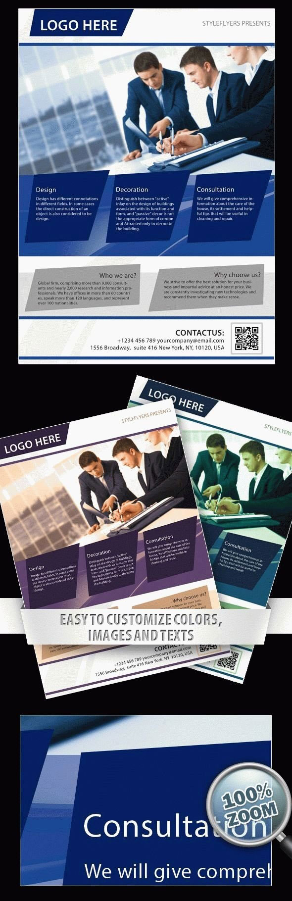 Classy Grid Corporate Business Flyer Vorlage