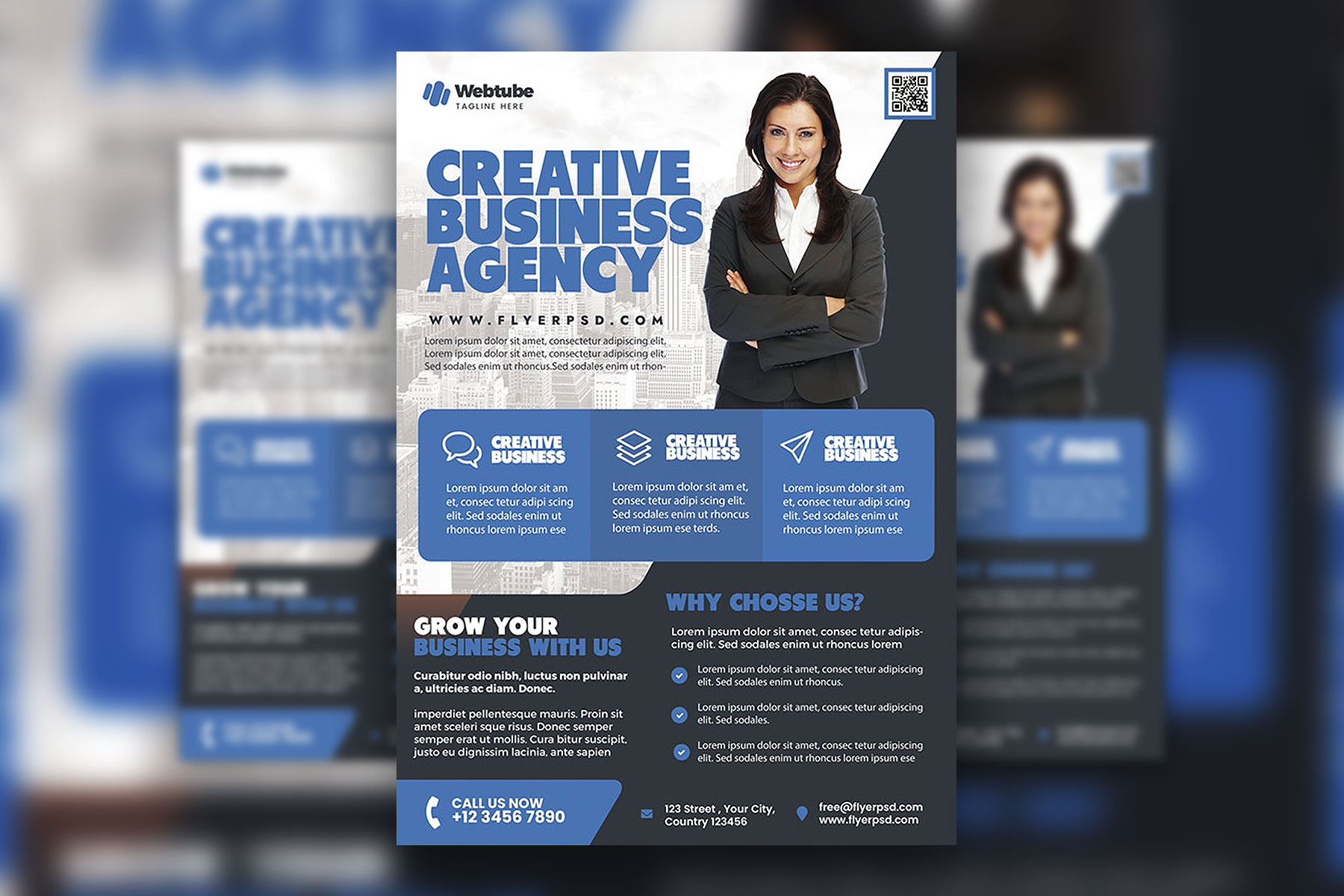 Corporate Grid Professional Business Flyer Template