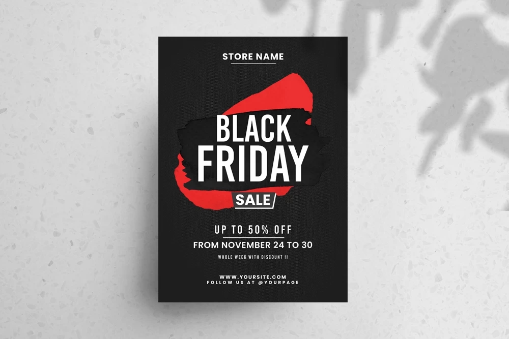 Dark Minimal Black Friday Sale Flyer -Vorlage